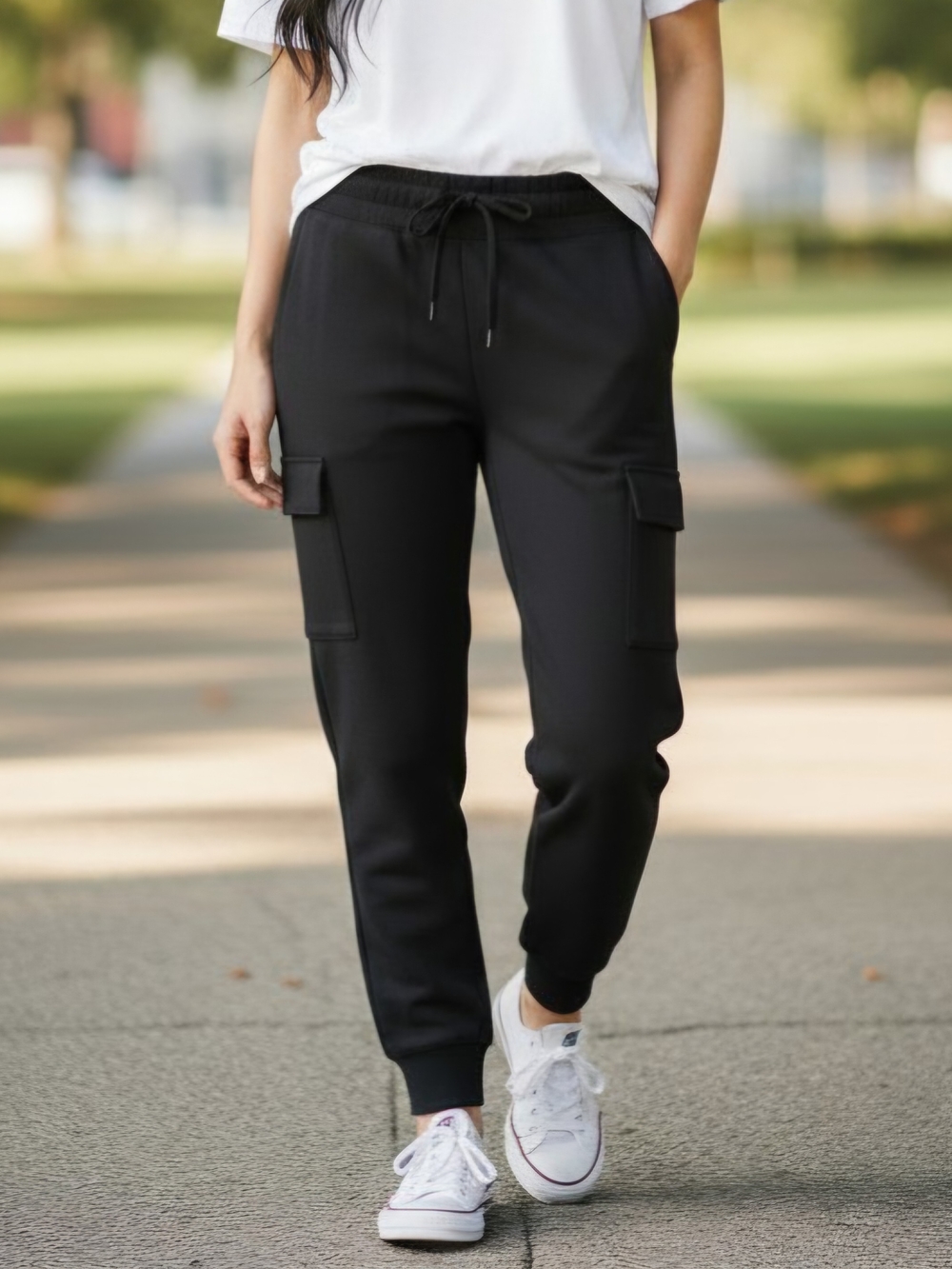 Athleta Black Sutton Utility Cargo Joggers Size 6